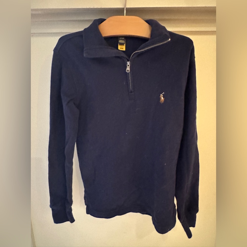 Boys Polo Ralph Lauren Navy Blue Quarter-Zip - Size 8